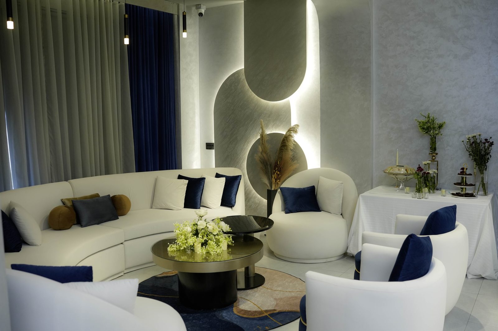 Modern waiting lounge at Dr. Sumbal Sahar & Associates dental clinic